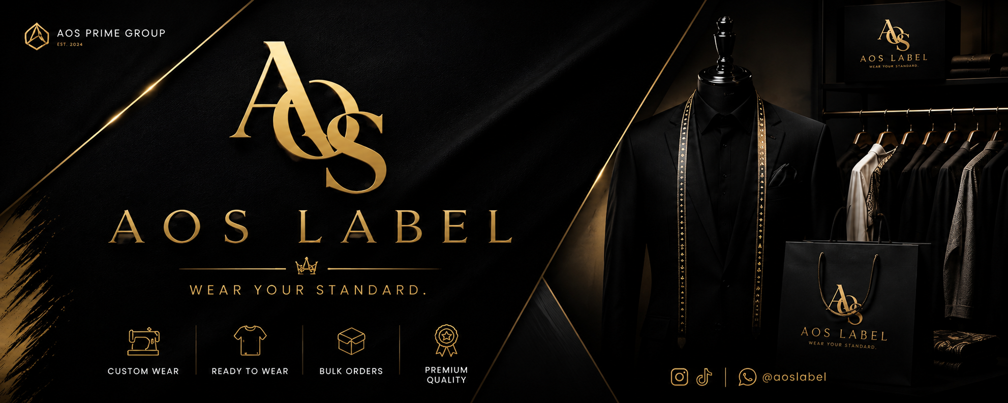 AOS Label — Wear Your Standard. Custom wear, ready to wear, bulk orders, premium quality.